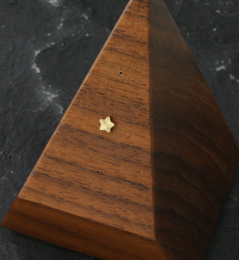 Gold PVD Retro Star Threadless Titanium Top