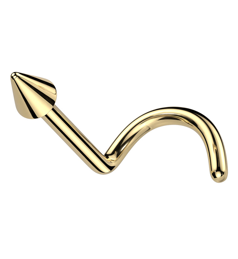 Gold PVD Spike Titanium Nose Screw