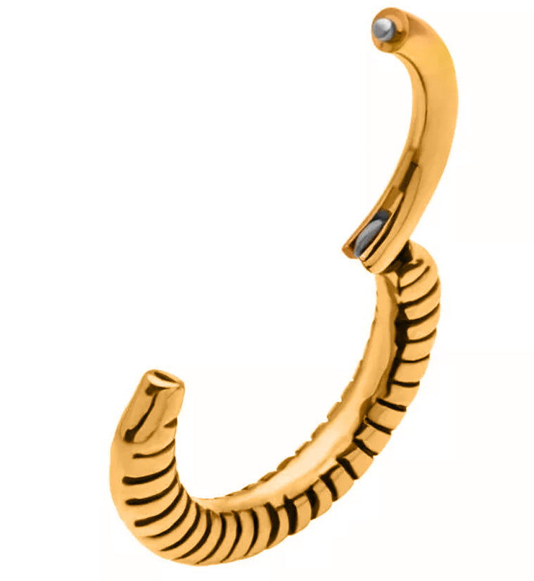 Gold PVD Tendril Hinged Segment Ring