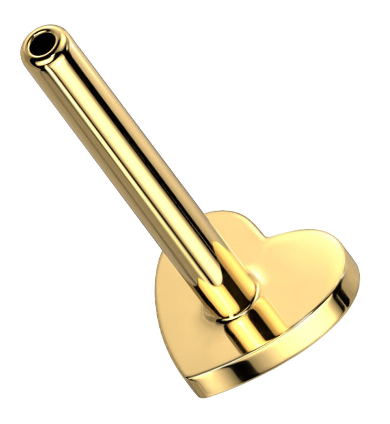 Gold PVD Titanium Threadless Heart Back Labret (Back Only)