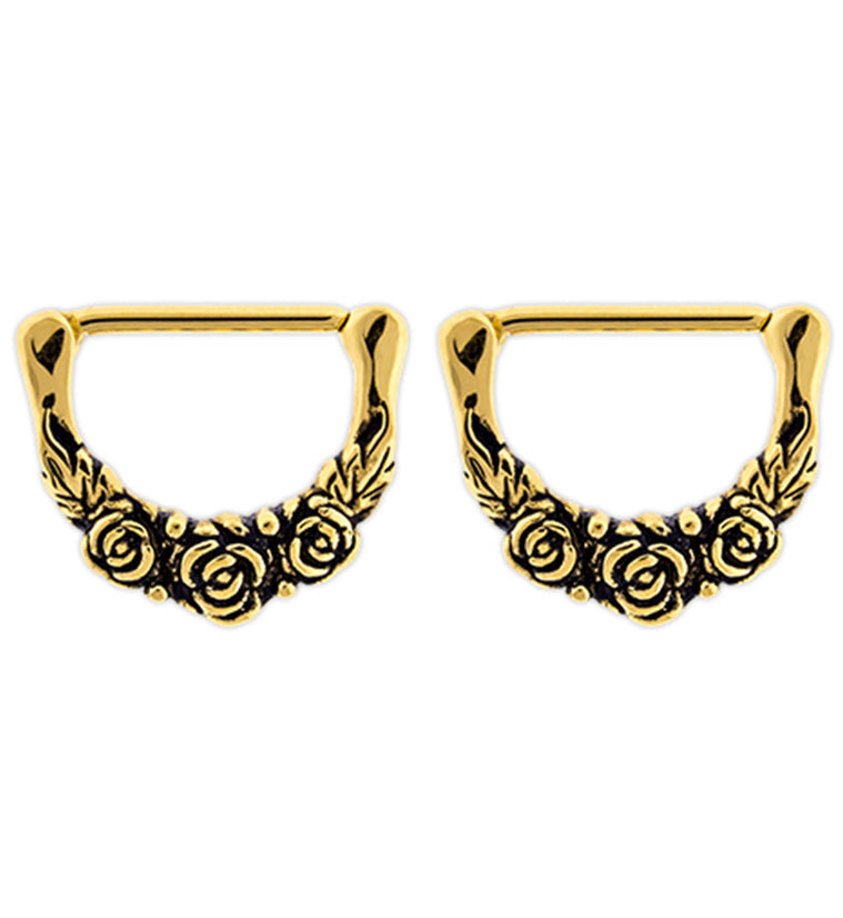 14G Triple Rosebud Nipple Clicker