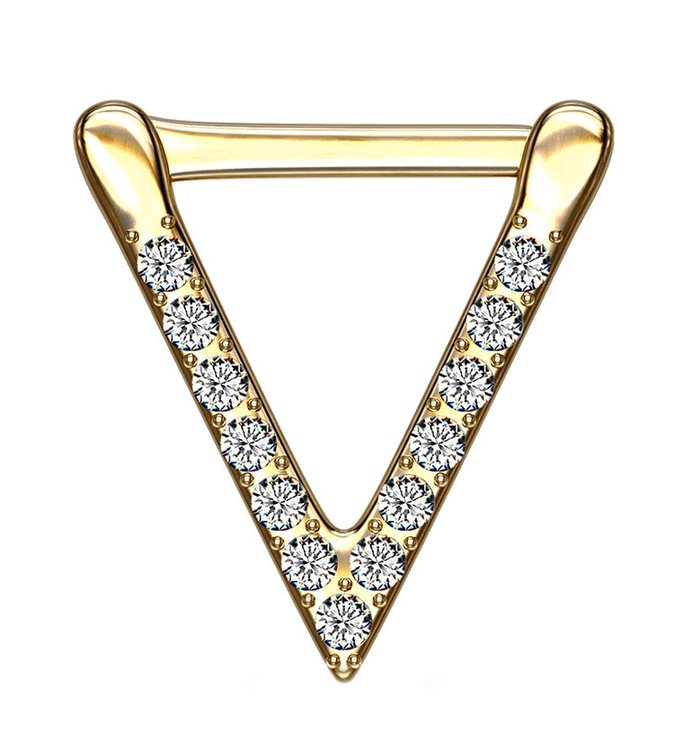 16G Gold PVD Veer Septum Clicker