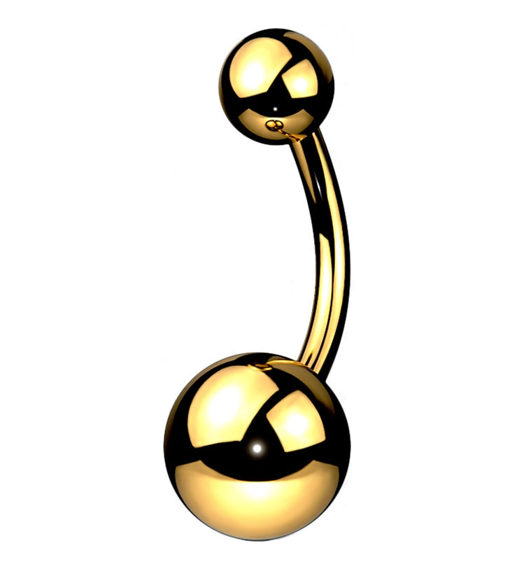 Gold PVD Titanium Belly Button Ring