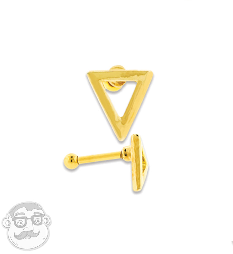 PVD Gold Triangle Tragus / Cartilage Barbell
