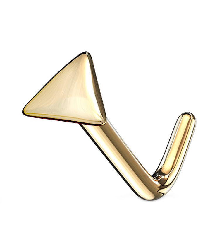20G 14kt Gold Triangle L Shaped Nose Ring