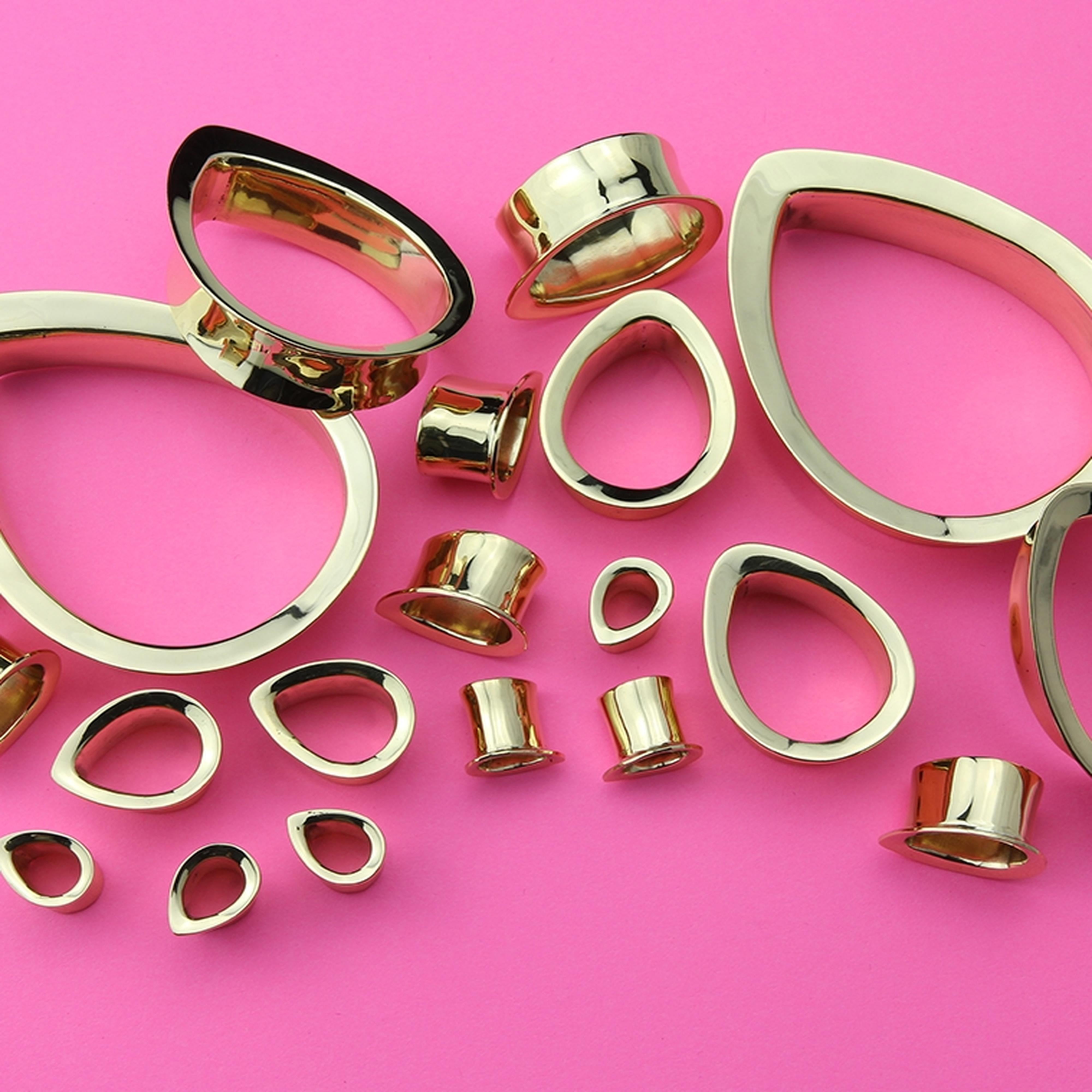 Teardrop Golden Brass Tunnels