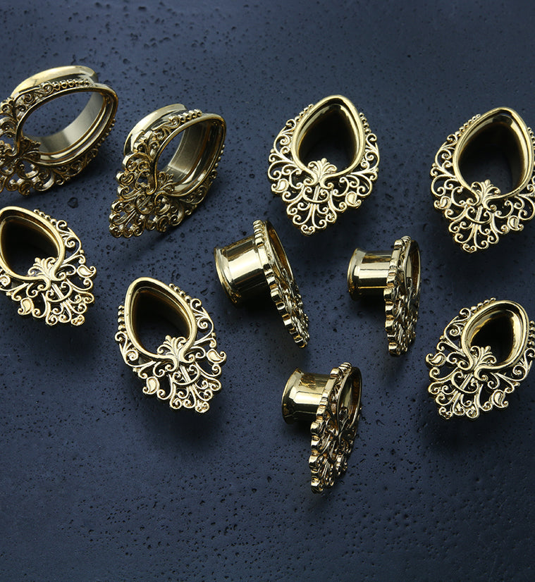 Golden Teardrop Filigree Tunnels