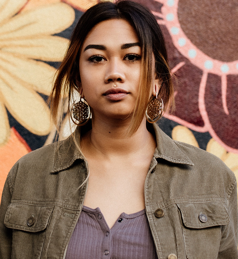 Geometric Brass Ear Weights