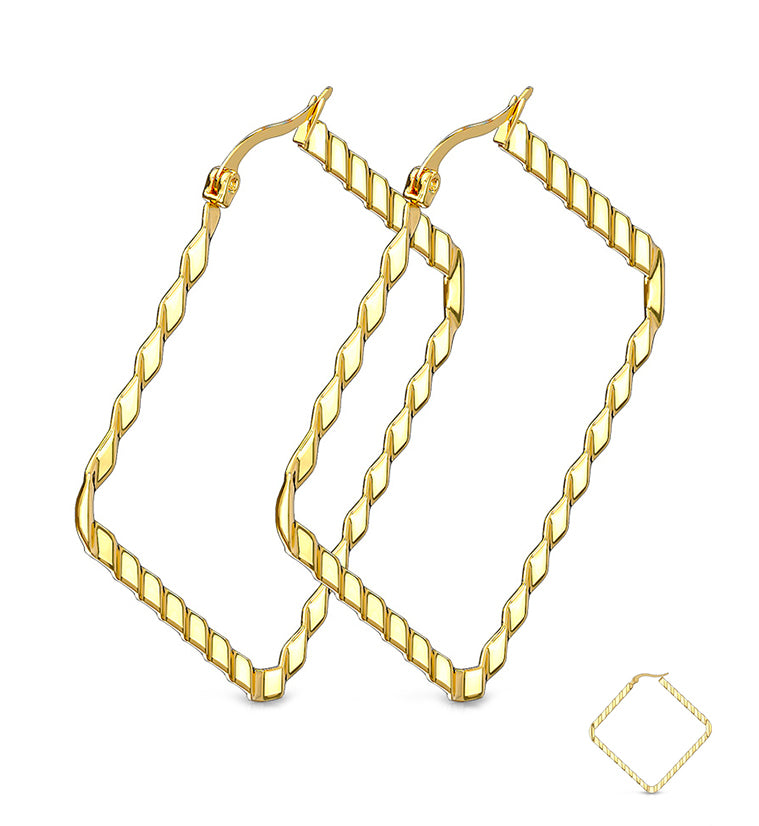 20G Gold Poly Hoop Earrings