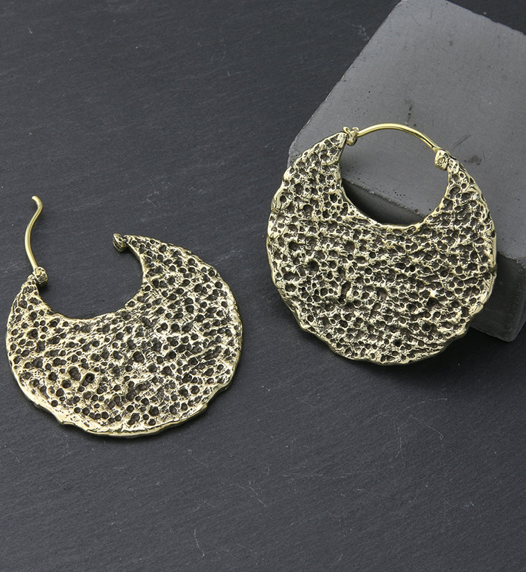 Sea Sponge Brass Hinged Ear Weights