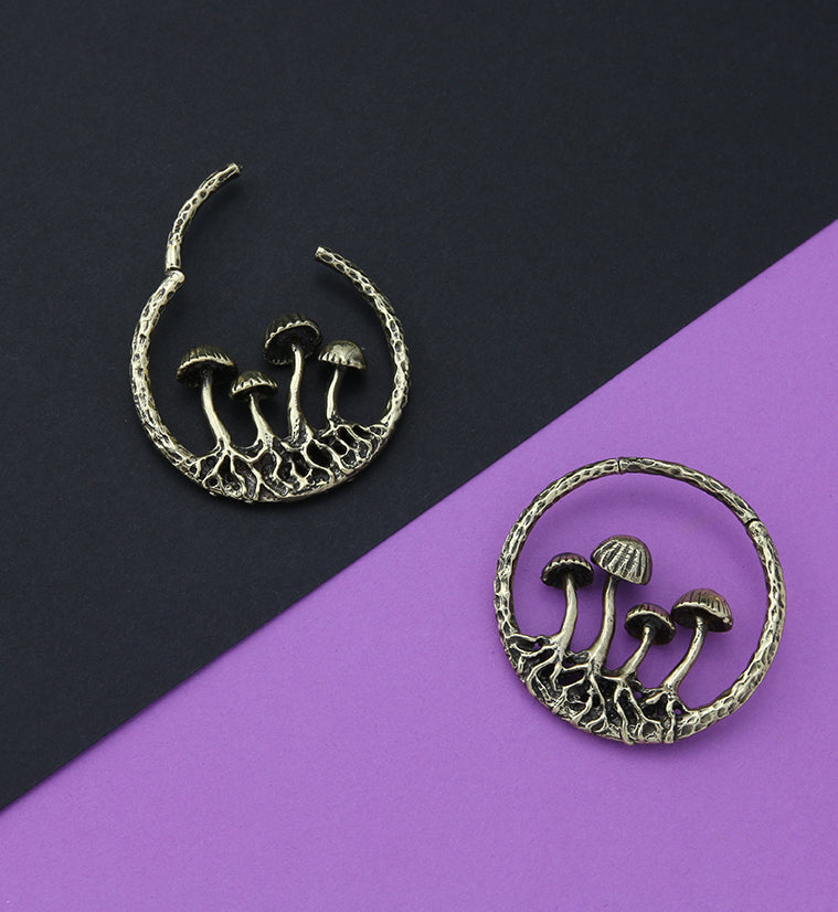 Golden Shroom Brass Ear Weights