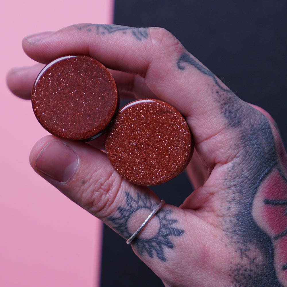 Goldstone Glass Plugs