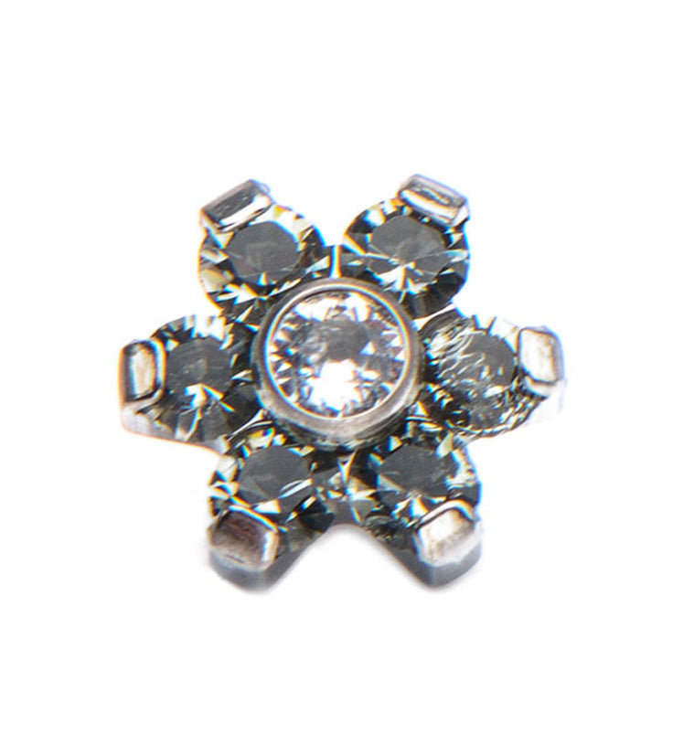 Gray & Clear Floret Titanium Threaded End