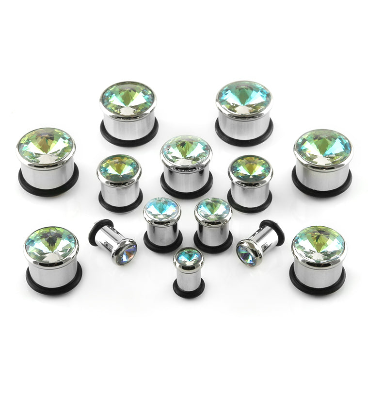 Green Aurora Single Flare Steel Plugs