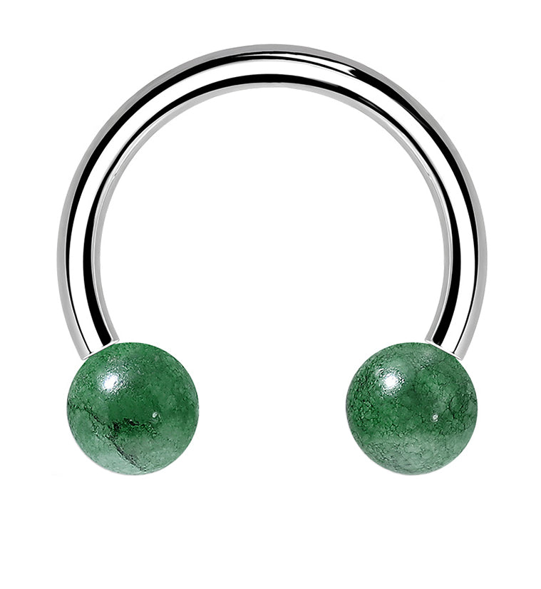 Green Aventurine Stone Circular Barbell