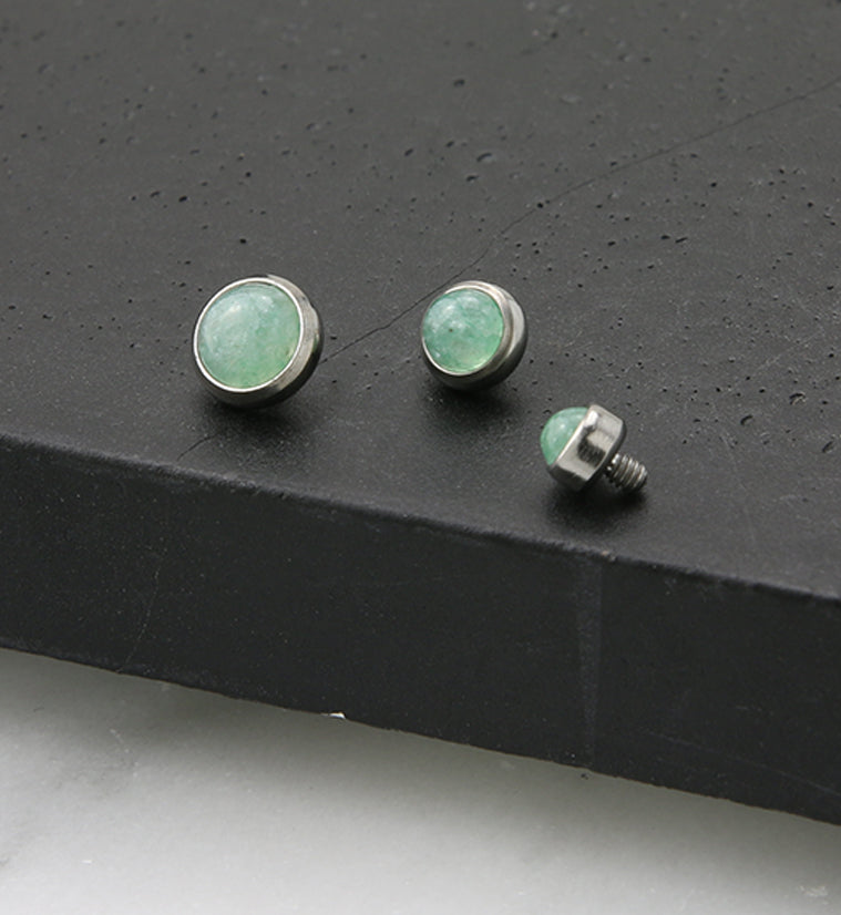 Green Aventurine Stone Titanium End