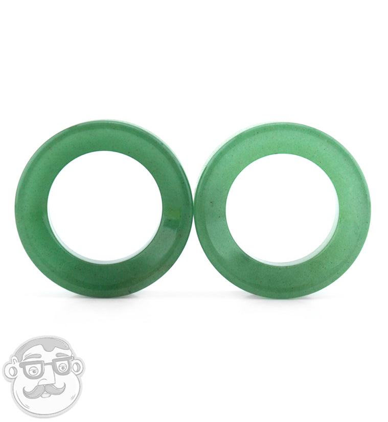 Aventurine Stone Double Flare Tunnels