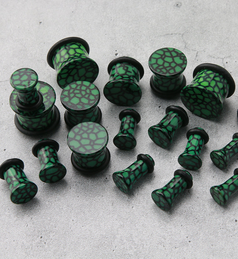 Green Dragon Veins Acrylic Plugs
