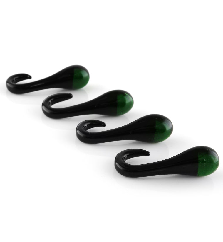 Green Drip Glass Ear Weights