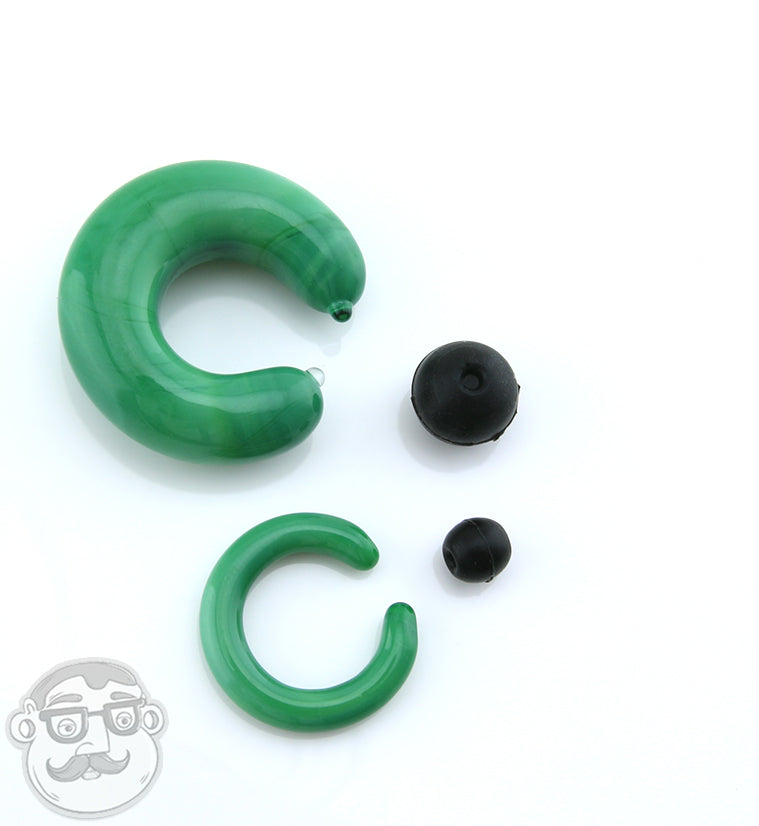 Green Glass Captive Ring