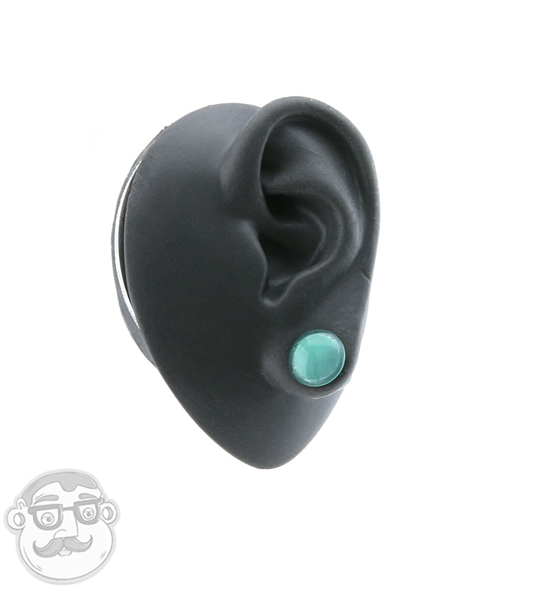 Green Color Front Single Flare Glass Plugs