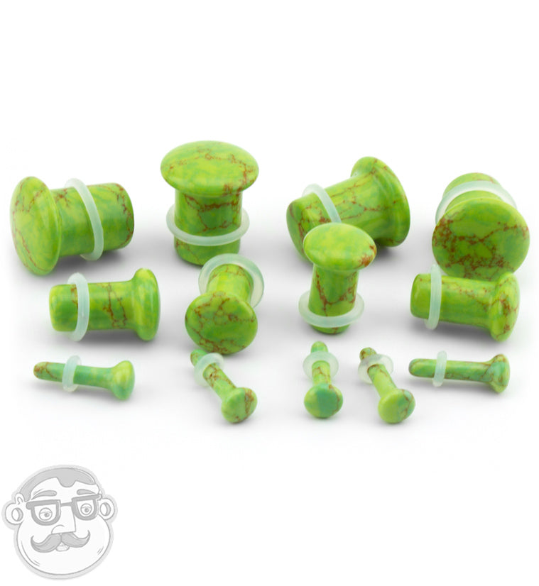 Green Howlite Stone Plugs
