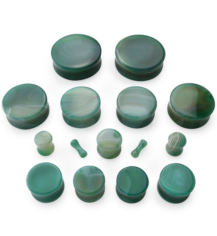 Green Agate Stone Plugs