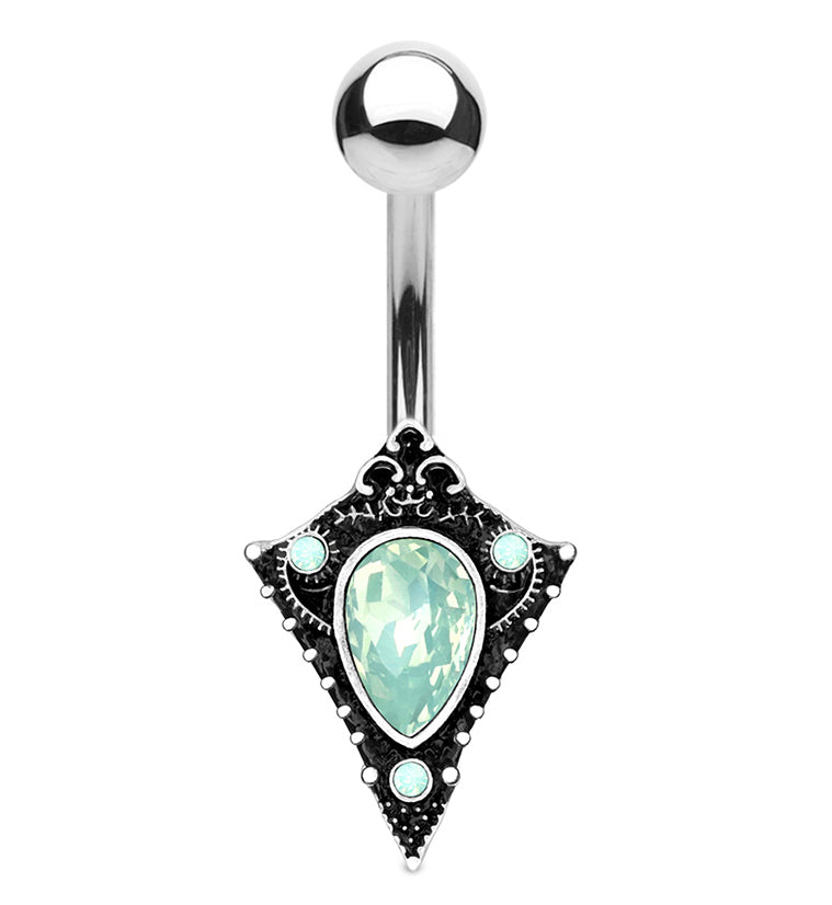Green Opalite Buffer Belly Button Ring