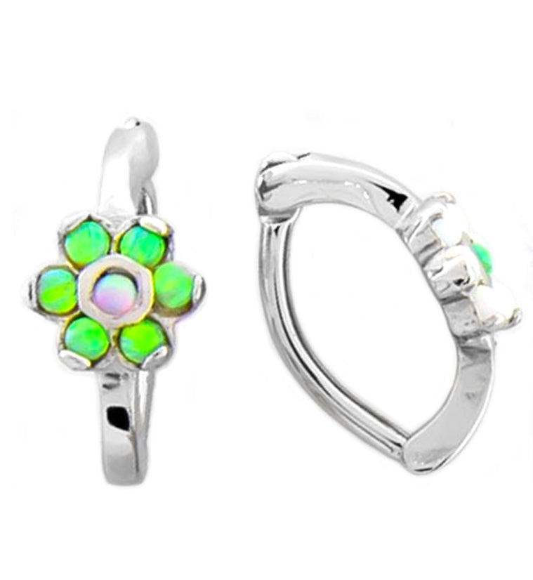 16G Green Opal Flower Rook Clicker