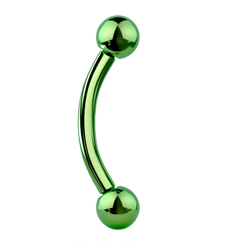 Green PVD Titanium Curved Barbell