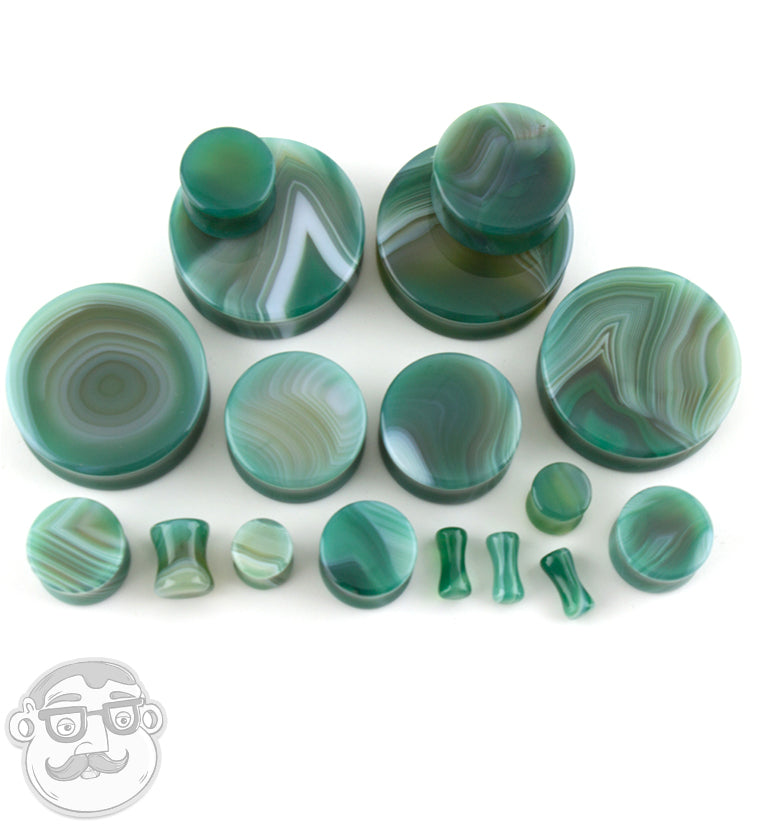 Green Agate Stone Plugs