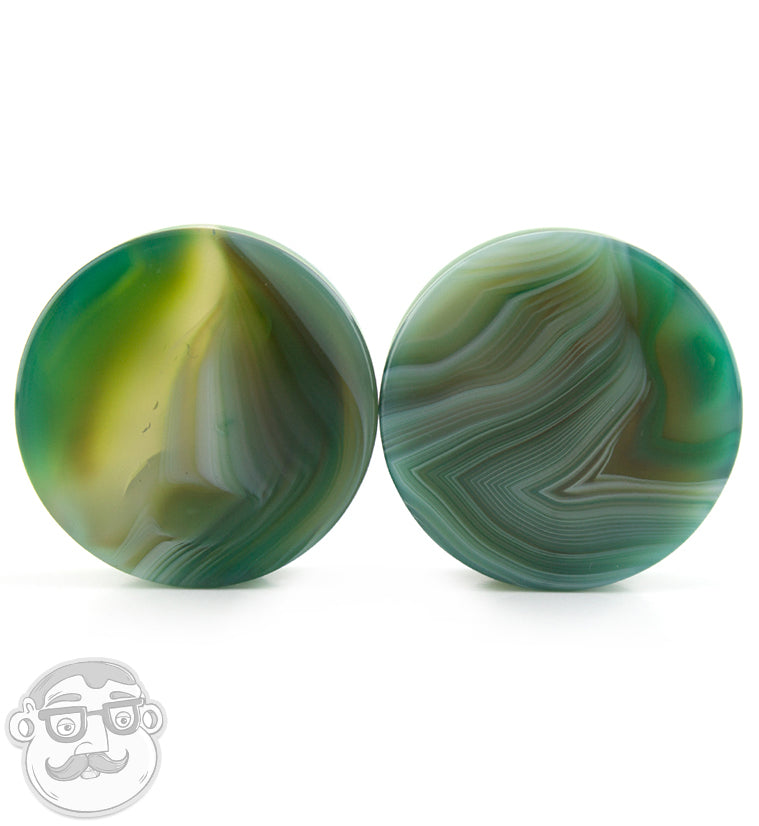 Green Agate Stone Plugs
