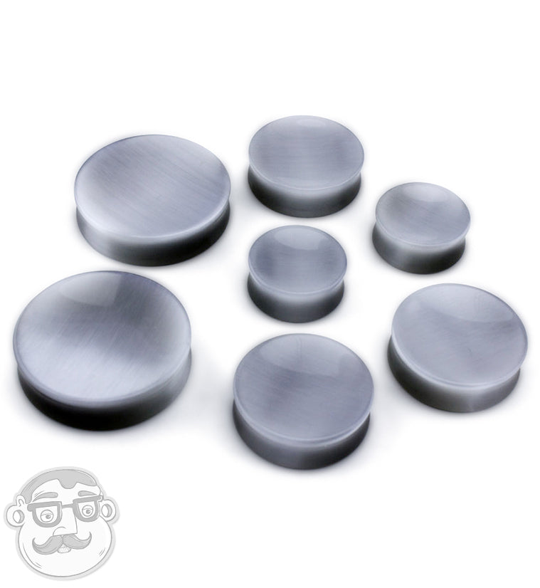 Grey Cat's Eye Glass Plugs
