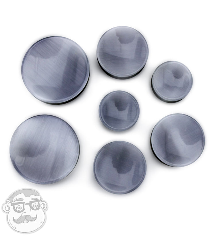 Grey Cat's Eye Glass Plugs
