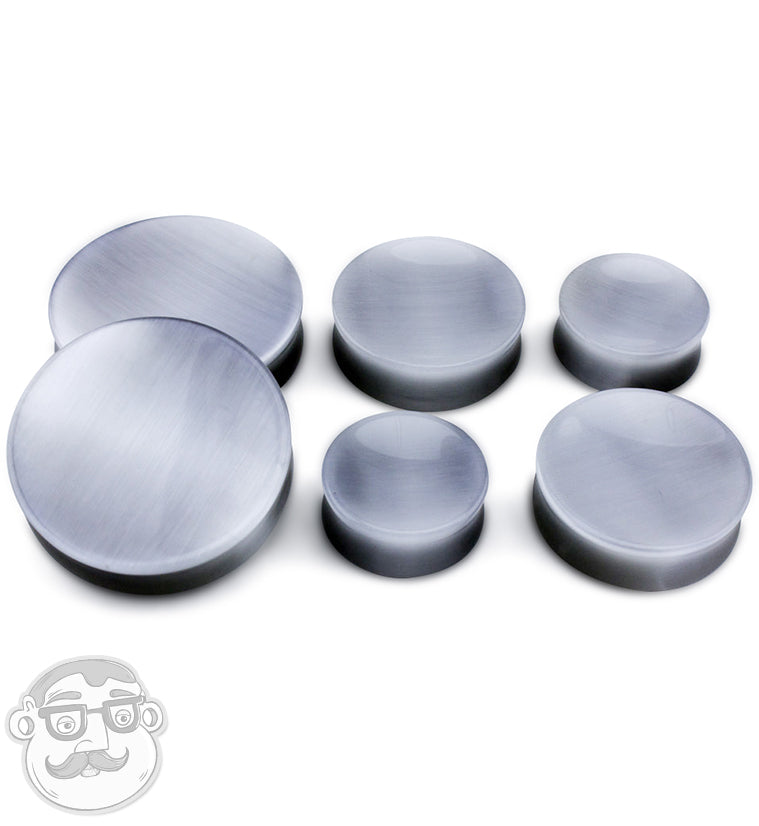 Grey Cat's Eye Glass Plugs