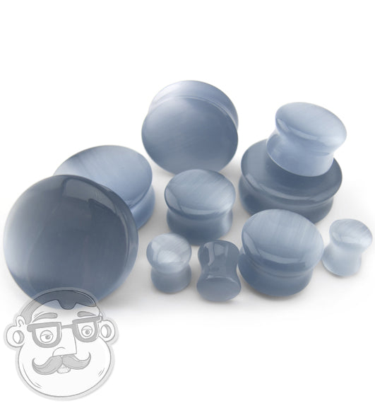 Grey Cat's Eye Glass Plugs