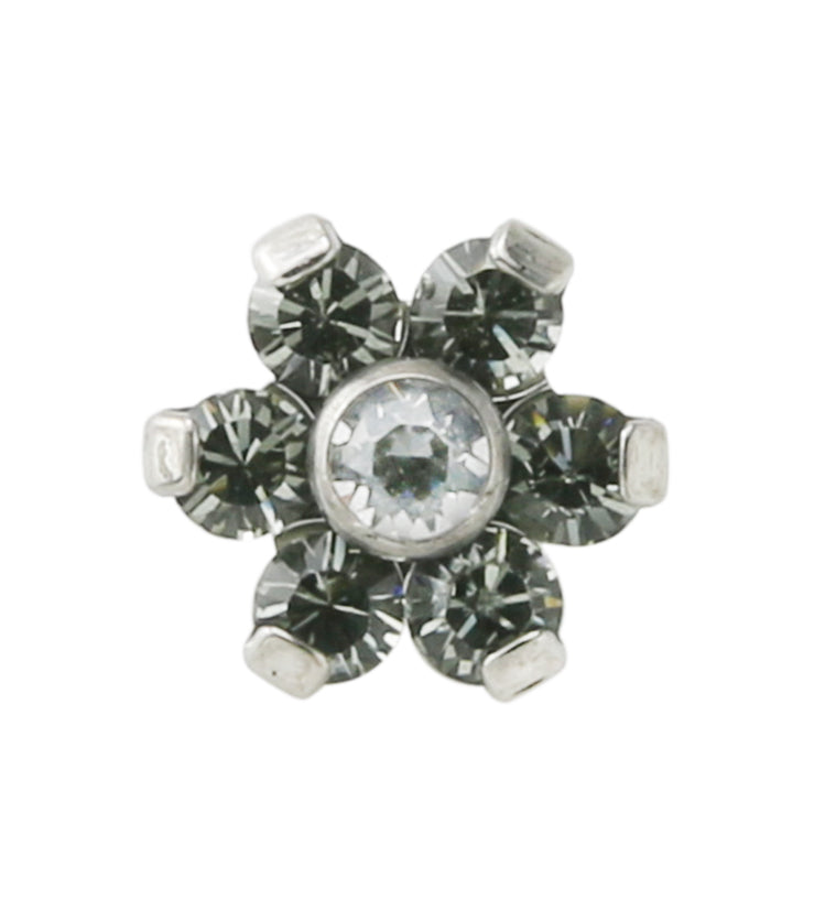 Gray & Clear Floret Titanium Threaded End