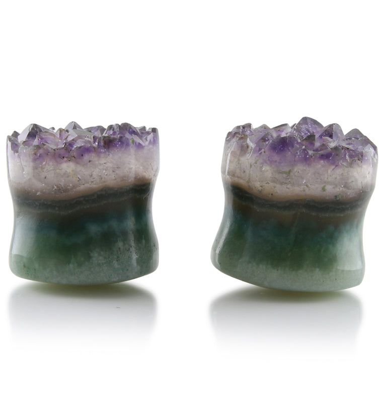 Raw Amethyst Plugs 43/64" (17mm) Version 8