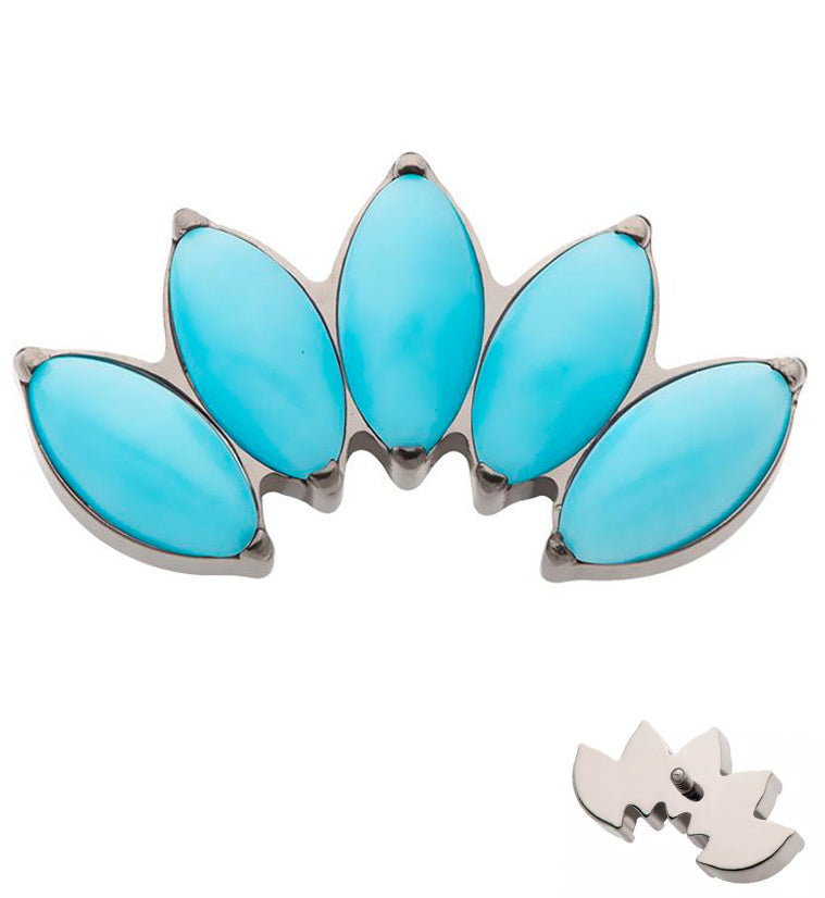 Half Crown Faux Turquoise Internally Threaded Titanium Top