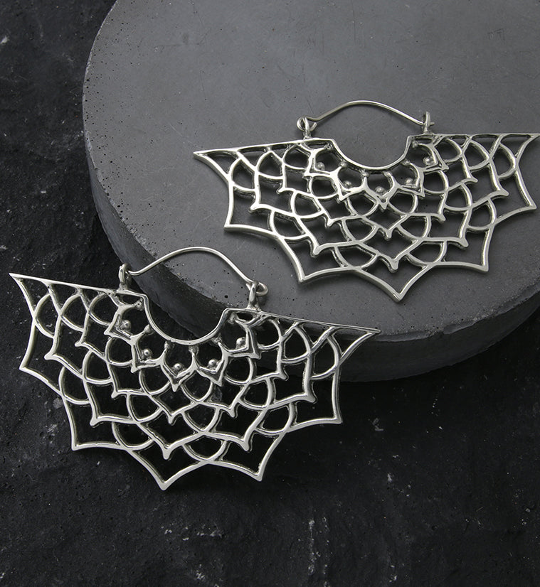 Half Mandala White Brass Hangers / Earrings