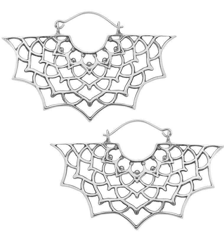 Half Mandala White Brass Hangers / Earrings