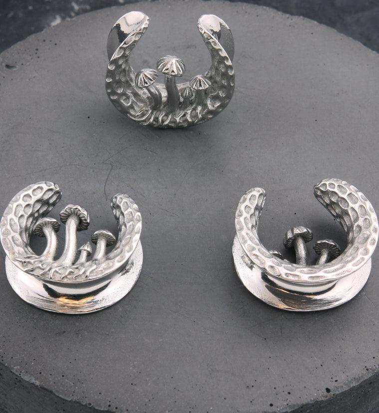 Hammered Mushroom Stainless Steel Saddles
