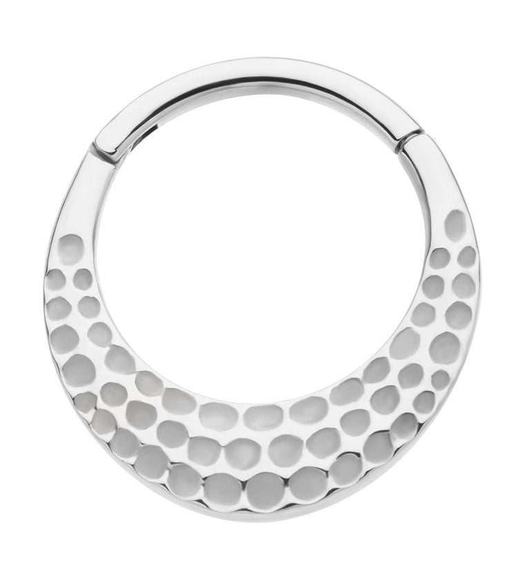 Hammered Stainless Steel Hinged Segment Ring