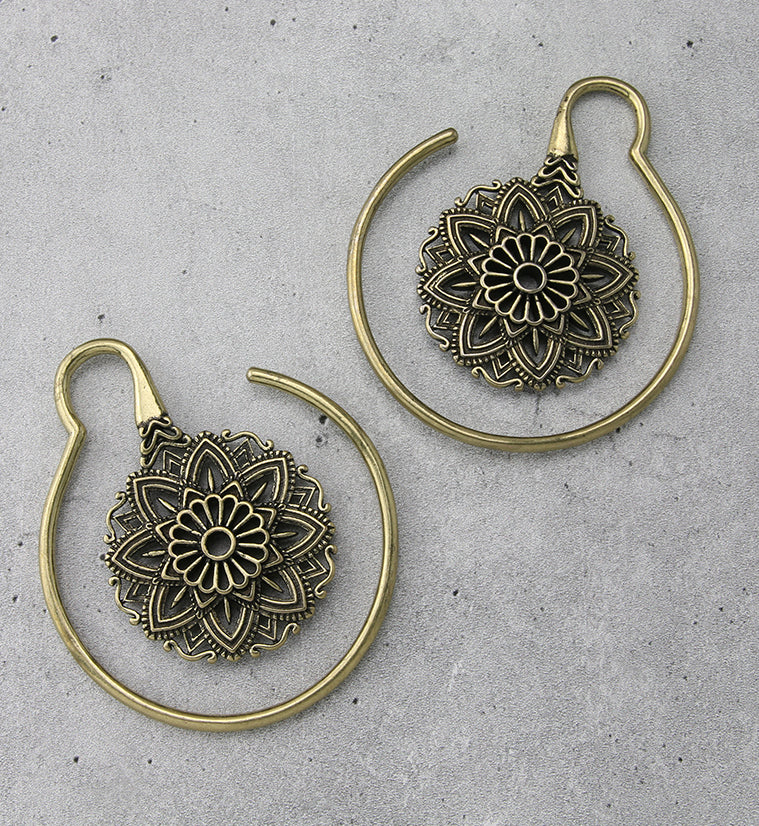 Hanging Mandala Brass Ear Weights