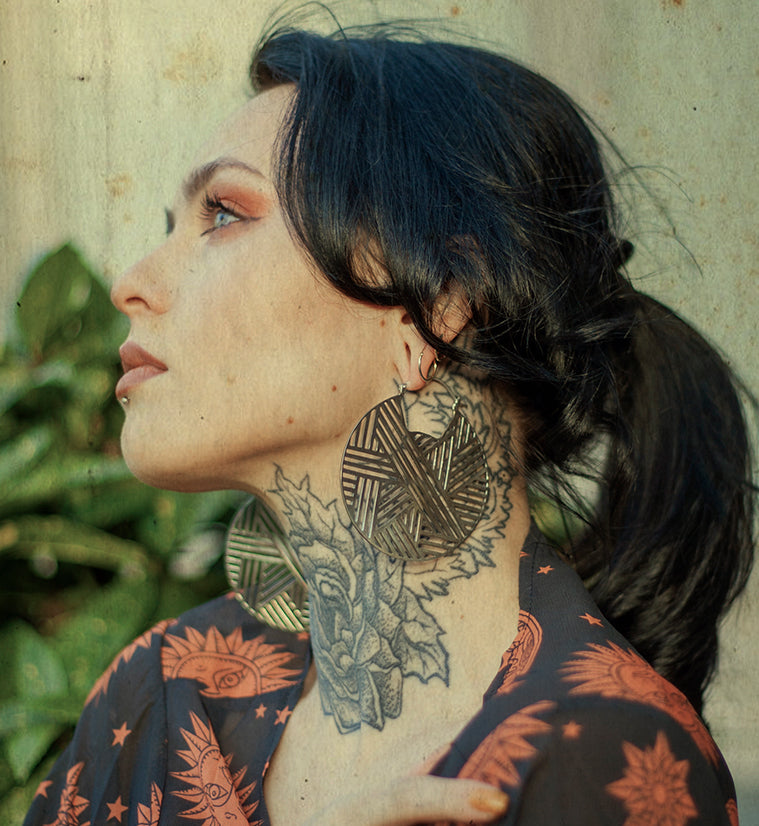 Haphazard White Brass Earrings - Weights