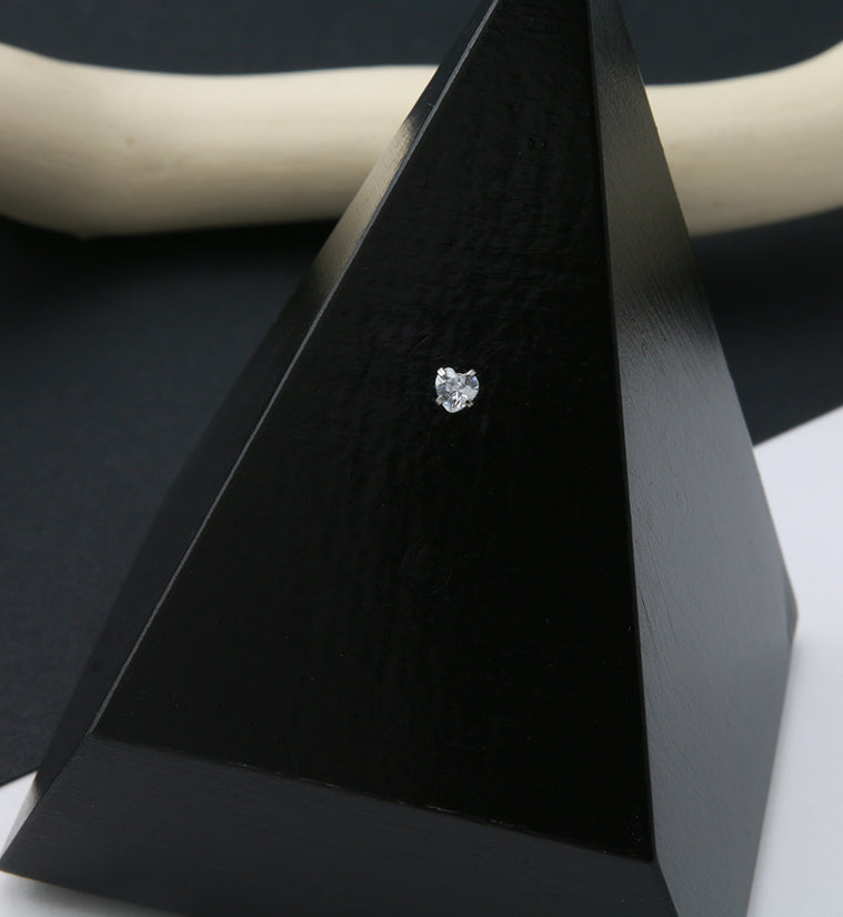 Heart Prong CZ Threadless Top