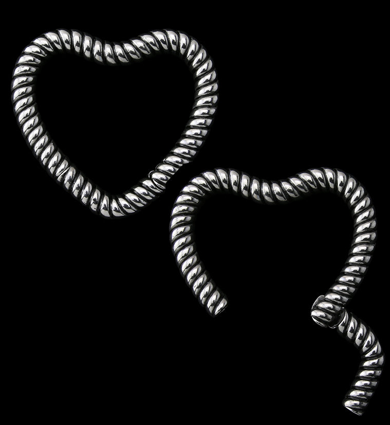 Heart Rope Stainless Steel Hinged Ear Weights
