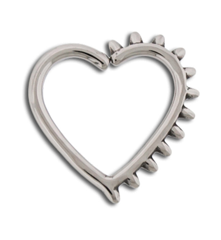 16G Heart Spiked Daith Cartilage Annealed Ring