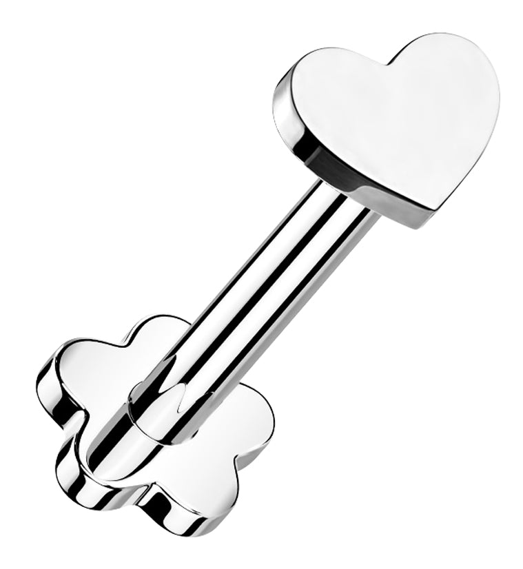 Heart Titanium Threadless Labret