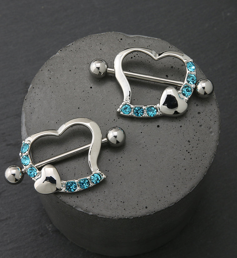 Hearts CZ Diamond Nipple Shield Ring